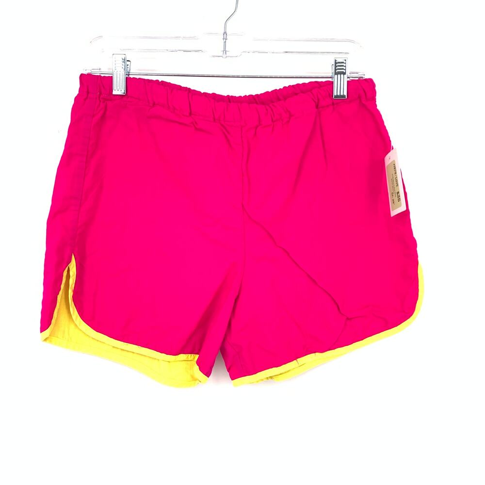 Vintage Sears Mens S 30" Neon Pink Yellow Dolphin Hem Swim Shorts USA